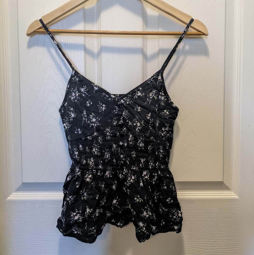 American Eagle floral peplum tank top